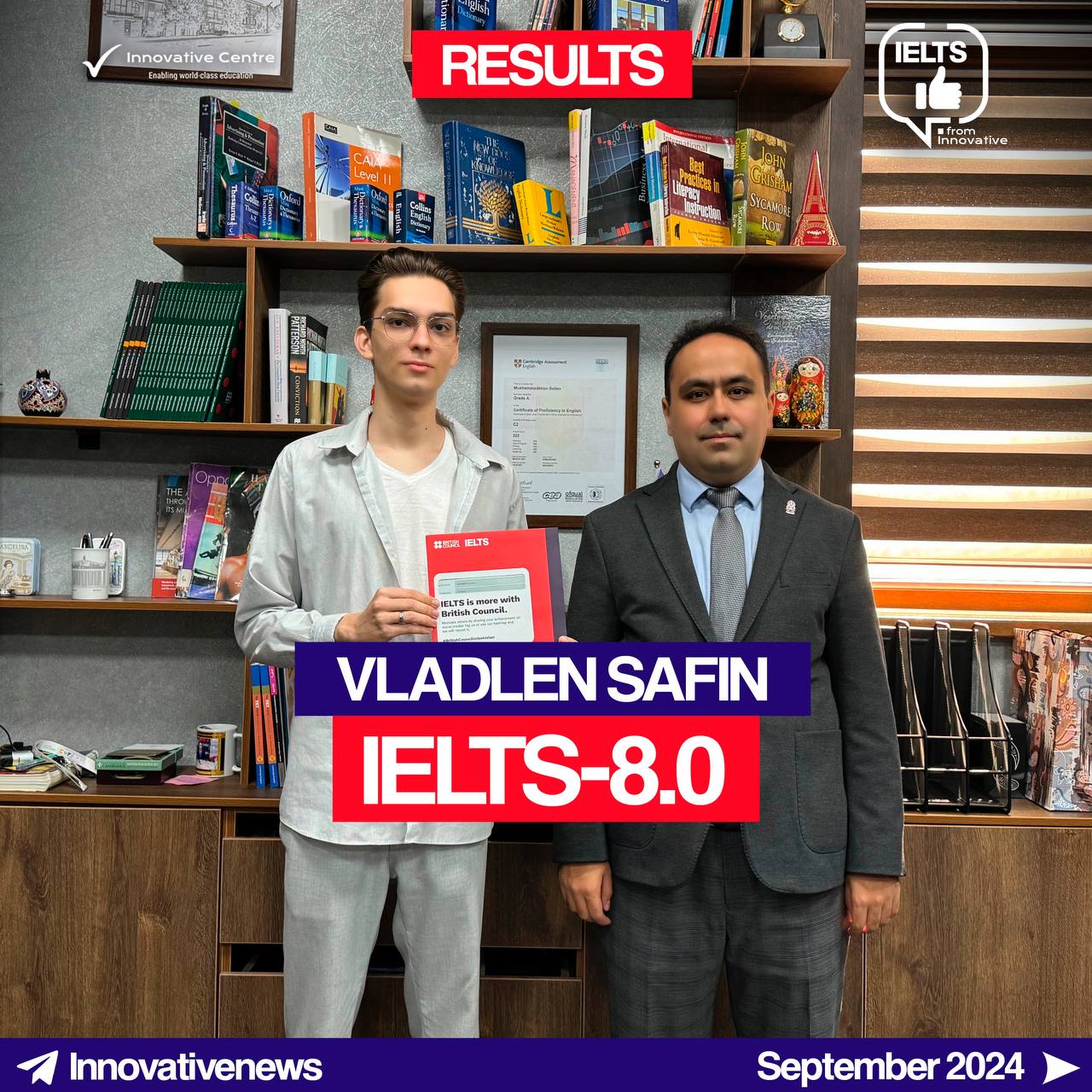 Vladlen Safin IELTS 8.0 Result